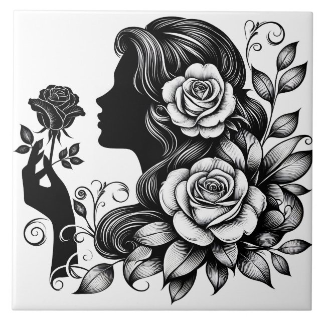 Carreau Jolie femme artisanale artisanale (Devant)