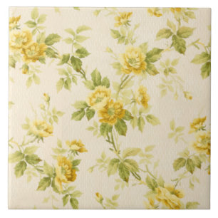 Carreau Jolie ferme jaune d'or Floral