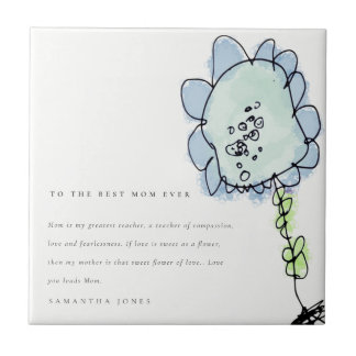 Carreau Jolie Fleur Bleue Dessinée Fleur Botanique Fête de
