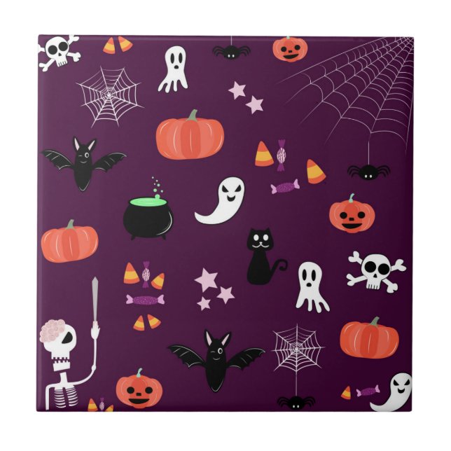 Carreau Jolie Halloween créatif et effrayant (Devant)