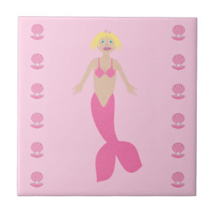 Carreau Jolie sirène d'Imaginaire rose
