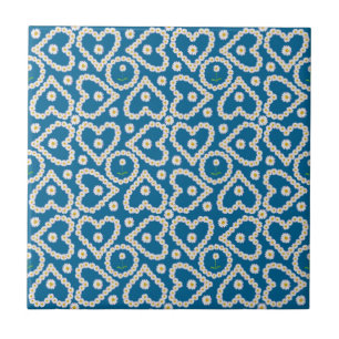 Carreau Jolies chaînes de marguerite en bleu, Carrelage en