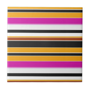 Carreau Jolies rayures noires orange