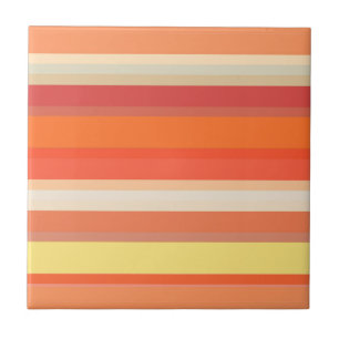 Carreau Jolies rayures orange rouge