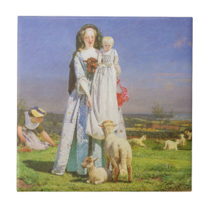 Carreau Jolis agneaux bêlants par Ford Madox Brown