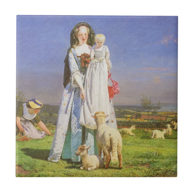 Carreau Jolis agneaux bêlants par Ford Madox Brown (Devant)