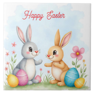 Carreau Jolis lapins de Pâques magnifiques Collection Mode