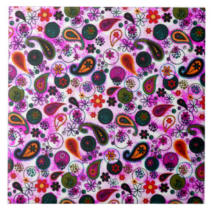 Carreau Jolis motifs paisley colorés