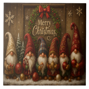 Carreau Jolis nains de Noël joyeux