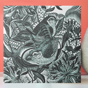 Carreau Jolis oiseaux dans l'art vintage de la forêt