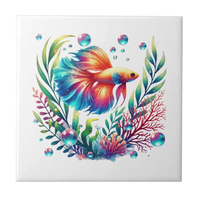 Carreau Jolis poissons de plage océaniques  (Devant)