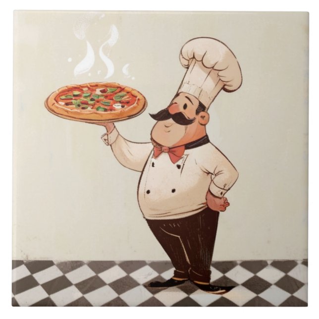 Carreau Jolly Chef : Le Chapeau de Cuisinier Présente la C (Devant)