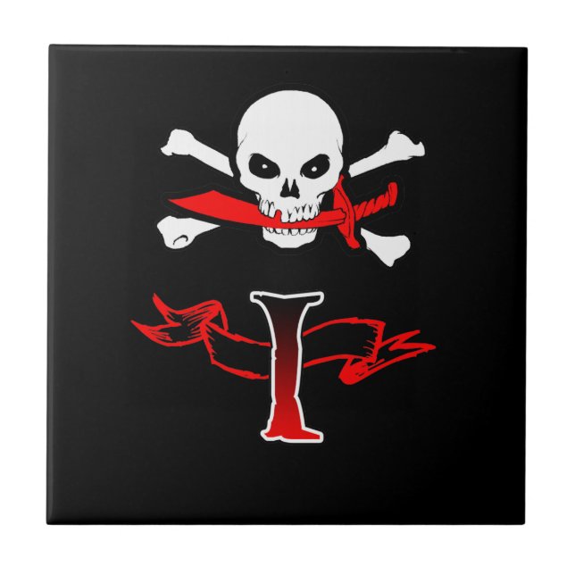 Carreau Jolly roger I Monogramme initial (Devant)