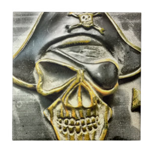 Carreau Jolly roger Pirate trésor coffre