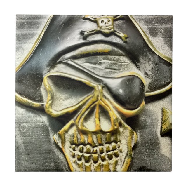 Carreau Jolly roger Pirate trésor coffre (Devant)