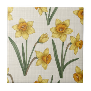 Carreau Jonquille jaune ensoleillée Fleur de printemps