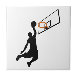 Carreau Joueur de basketball Silhouette Slam Dunk