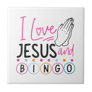 Carreau Joueur de Bingo Jésus Foi Chrétien J'aime Jésus Un