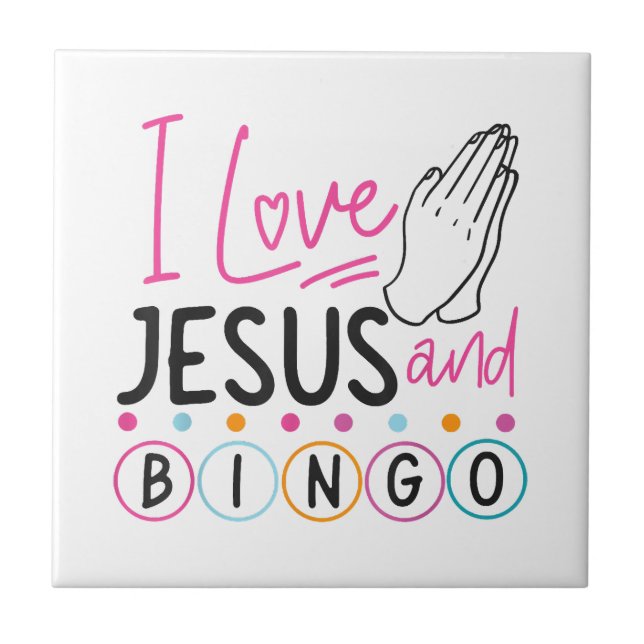 Carreau Joueur de Bingo Jésus Foi Chrétien J'aime Jésus Un (Devant)
