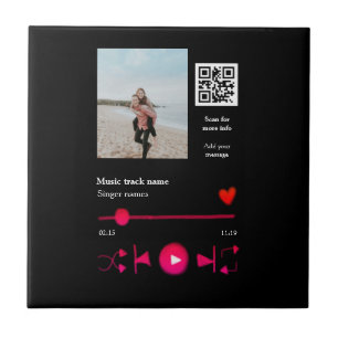 Carreau Joueur de musique couple personnalisé amour q r co