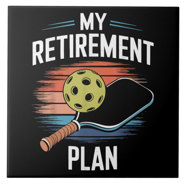 Carreau Joueur de pickleball Mon Plan de Retraite (Devant)