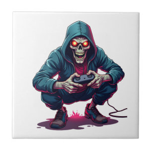 Carreau Joueuse zombie � Chemise de jeu drôle d'Halloween