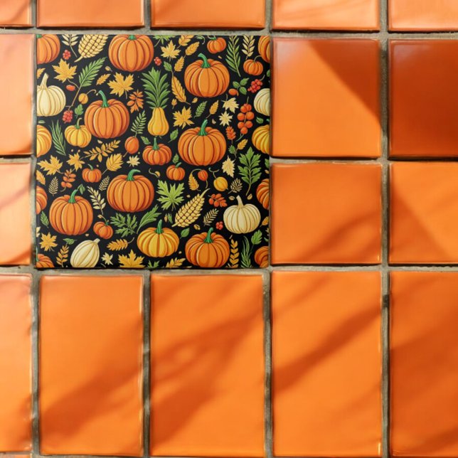 Carreau Jour de la récolte des Motifs citrouilles Automne (Créateur téléchargé)