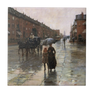 Carreau Jour de pluie, Boston par Frederick Childe Hassam