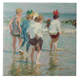 Carreau Jour d'été à Brighton Beach (par E.H. Potthast)