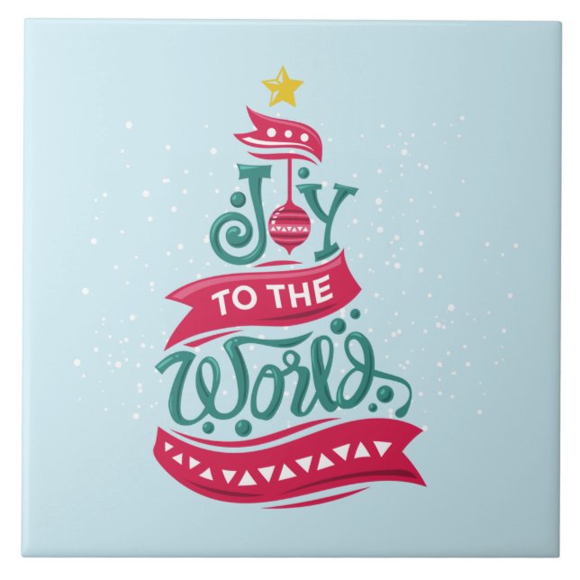 Carreau Joy to the World Christmas Citation Typographie (Devant)