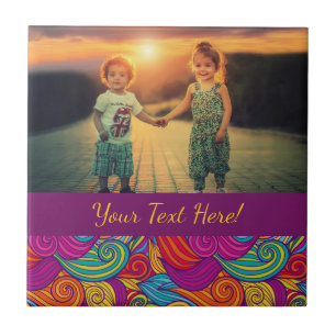 Carreau Joyau coloré rétro Tonage Tourbillonnant Motif d