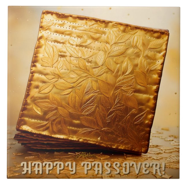 Carreau Joyeuse Pâque ! Matza d'or (Devant)