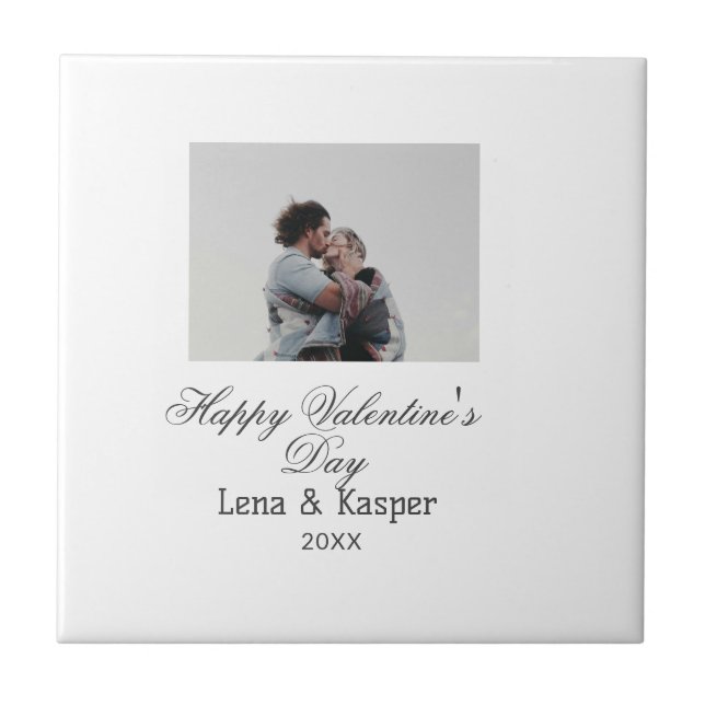 Carreau Joyeuse Saint-Valentin couple photo moderne simple (Devant)