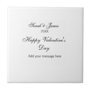 Carreau Joyeuse Saint-Valentin nom date message simple ele