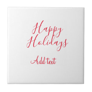 Carreau Joyeuses fêtes Noël calligraphie rouge simple mi