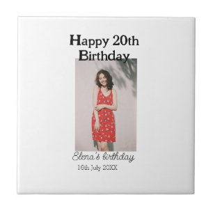 Carreau Joyeux 20e anniversaire photo moderne simple