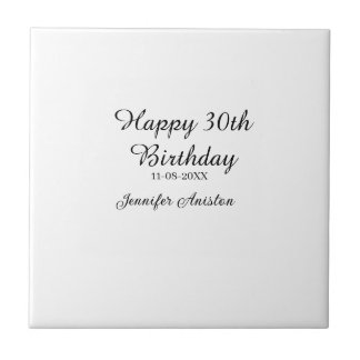 Carreau Joyeux 30e anniversaire ajouter nom date élégant s