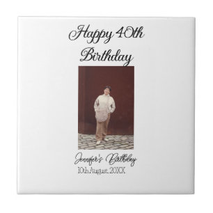 Carreau Joyeux 40e anniversaire photo moderne simple