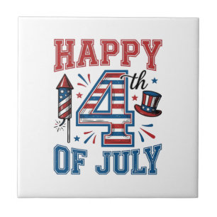 Carreau Joyeux 4 juillet Design vectoriel vintage patrioti