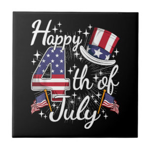 Carreau Joyeux 4 juillet Drapeau américain patriotique USA