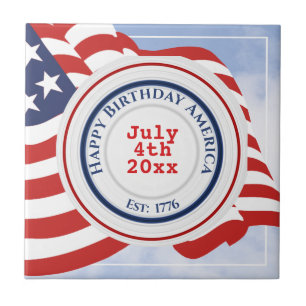 Carreau Joyeux anniversaire America Patriotic Circles 1779