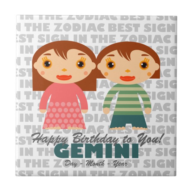 Carreau Joyeux anniversaire de Gemini (Devant)