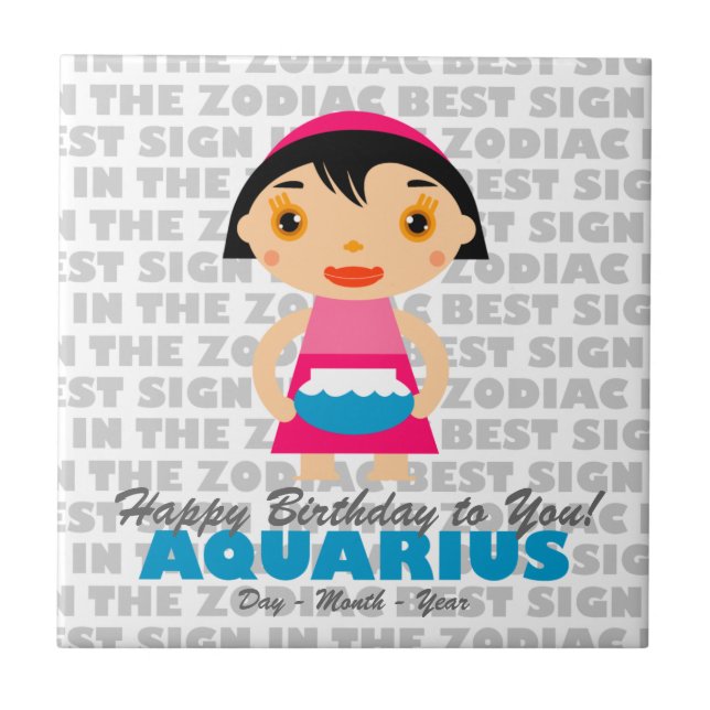 Carreau Joyeux anniversaire de l'Aquarius (Devant)