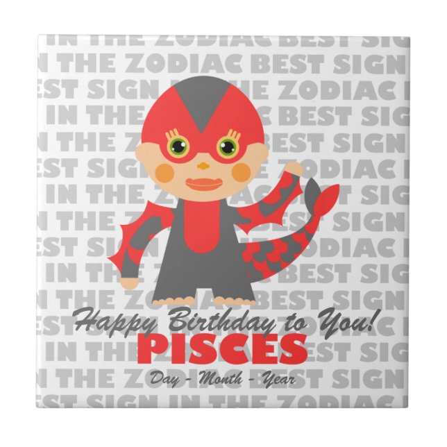 Carreau Joyeux anniversaire de Pisces (Devant)