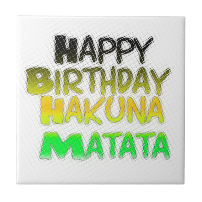Carreau Joyeux anniversaire Hakunamatata Art Inspirationne (Devant)