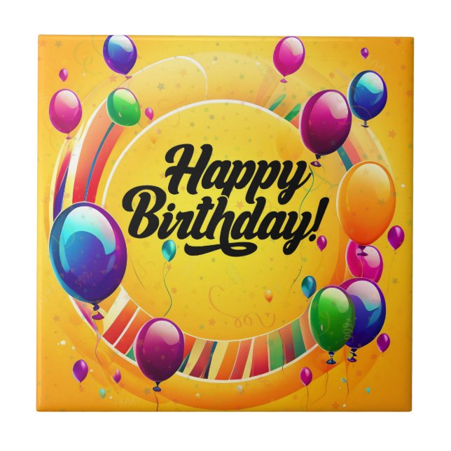 Carreau Joyeux Anniversaire Vibrant (Devant)