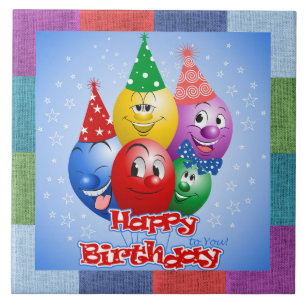 Carreau Joyeux Ballons d'anniversaire amusant