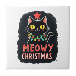 Carreau Joyeux Catmas Chat Noël Mignon Chatons Chats Père