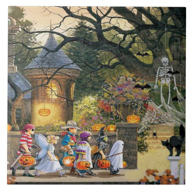 Carreau Joyeux enfants d'Halloween (Devant)