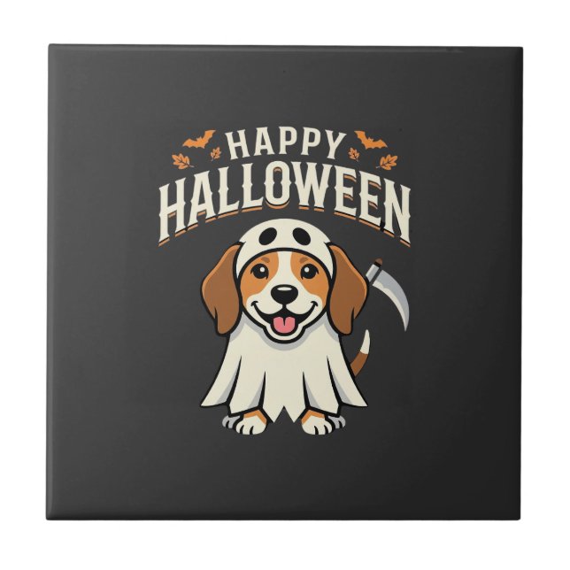 Carreau Joyeux Halloween Beagle Chien Design_1 (Devant)